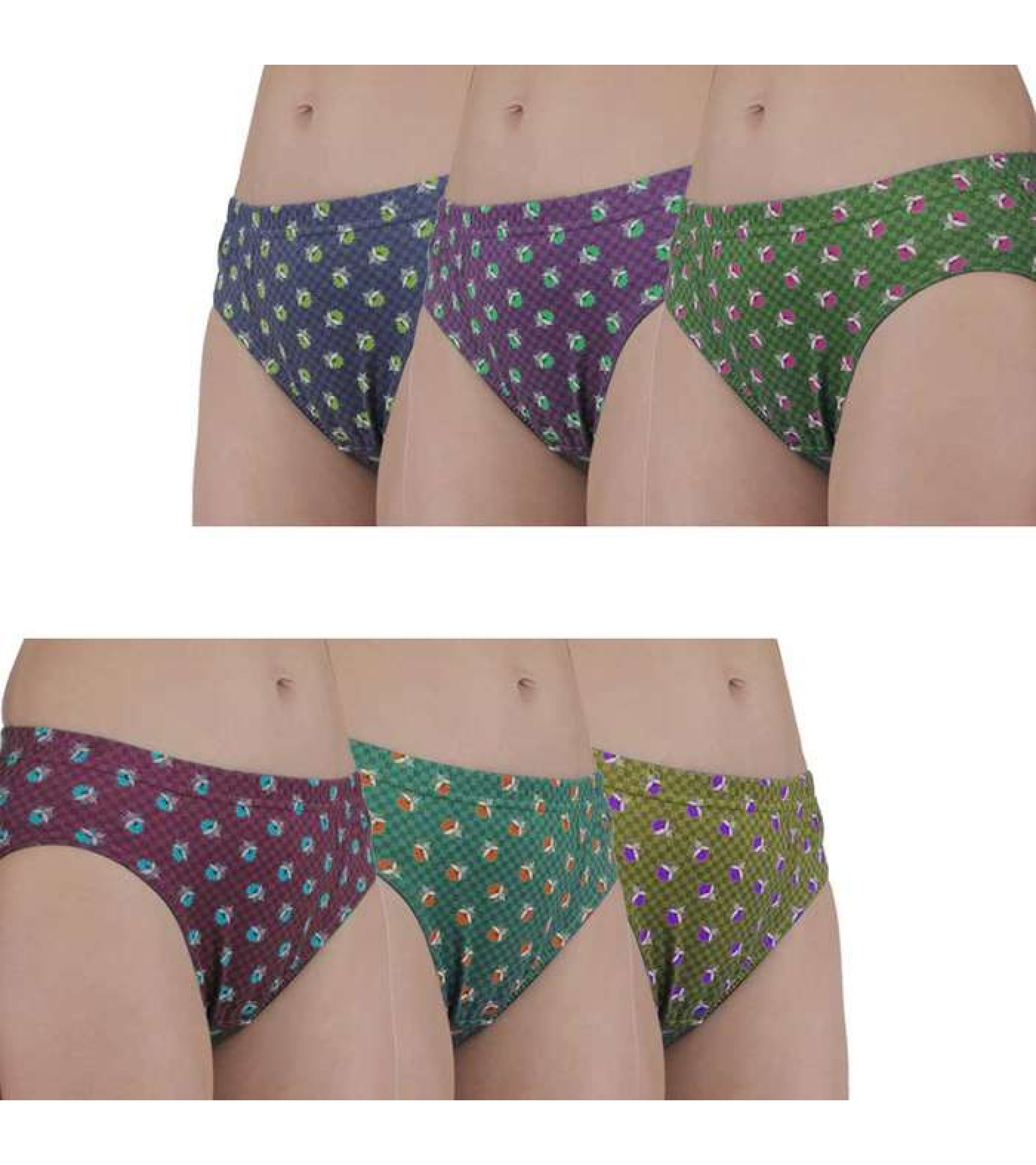 Vink Womens Printed Panties 6 Pack Combo | Multicolor Inner Elastic